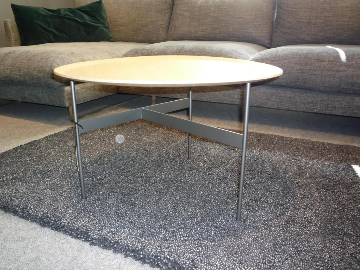 Beistelltisch Formiche FR67 Platte Eiche Hell Gebürstet Gestell Hartzinnfarben Lackiert