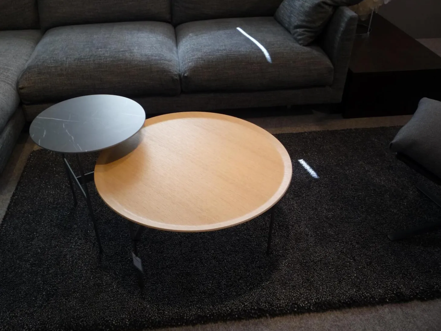 Beistelltisch Formiche FR67 Platte Eiche Hell Gebürstet Gestell Hartzinnfarben Lackiert