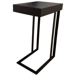 Beistelltisch Freddy Eiche Teilmassiv Schwarz Gestell Schwarz Pulverbeschichtet