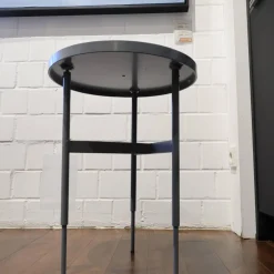 Beistelltisch Gio T40 3 Platte Angora Weiß Grau Gestell Schwarz