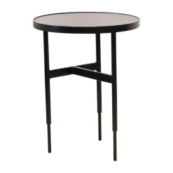 Beistelltisch Gio Tischplatte Black Schwarz Gestell Metall Pulverbeschichtet Schwarz