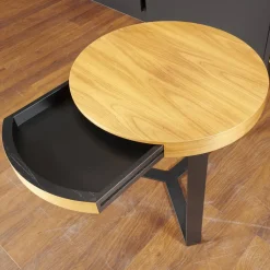 Beistelltisch Harry Walnuss Teilmassiv Furniert Gestell Eisen Schwarz Pulverbeschichtet