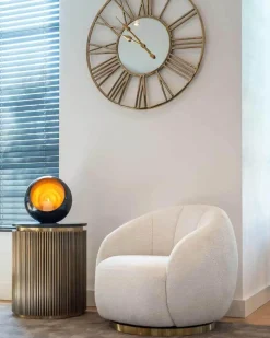 Beistelltisch Ironville Marmor Schwarz Metallgestell Gold