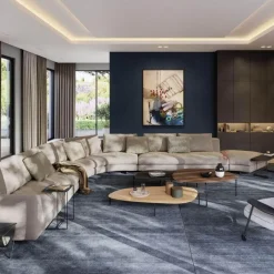 Beistelltisch Ishino Wood 159 T3 Platte Eiche Weiß Pigmentiert Geölt Gestell Schwarz Matt Pulverbeschichtet