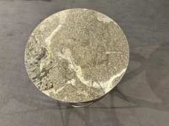 Beistelltisch K 900 Candy Keramikplatte Golden Rock Grau Gestell Stahl Bronze Gepulvert