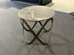 Beistelltisch K 900 Candy Keramikplatte Golden Rock Grau Gestell Stahl Bronze Gepulvert