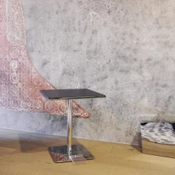 Beistelltisch Kyle Platte Gebürstetes Eichenholz In Farbe Mokka Lackiert