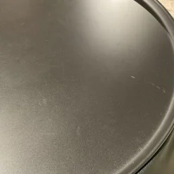 Beistelltisch Lady Fat Leder Beta Nero Schwarz Platte Stahl Schwarz Lackiert