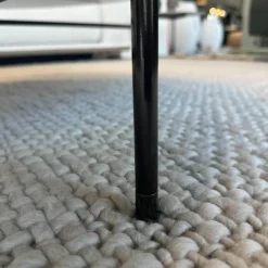 Beistelltisch Lelong Tavolo Platte Lack Capucchino Braun Grau Hochglanz Gestell Metall Schwarz Pulverbeschichtet