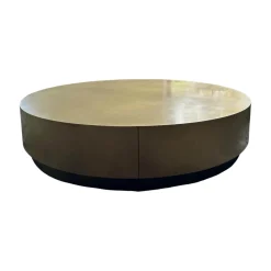 Beistelltisch Loren Klein Platte Antikiertes Messing Basis Brünierter Messing