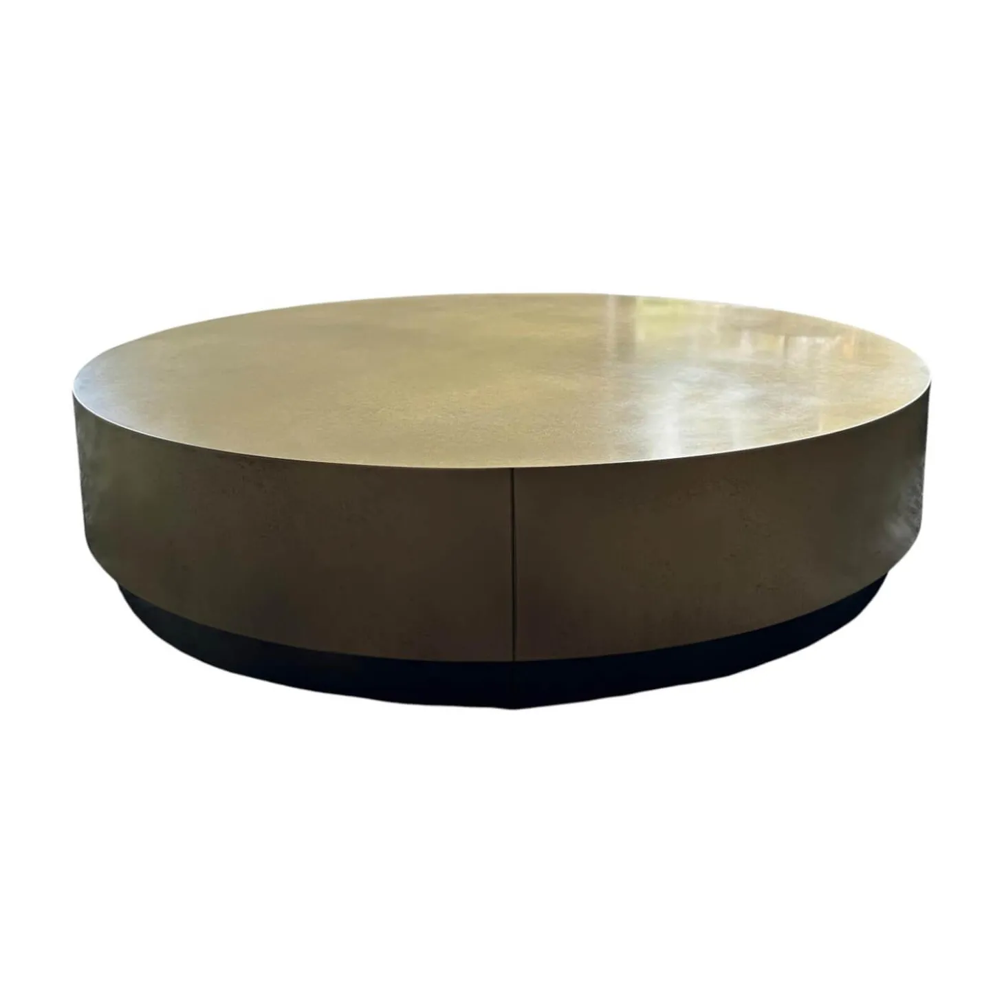 Beistelltisch Loren Klein Platte Antikiertes Messing Basis Brünierter Messing