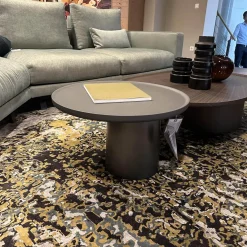 Beistelltisch Louisa LTV2 Zement Asche Anthrazit Gestell Lack Zinnfarben Matt Grau