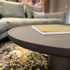 Beistelltisch Louisa LTV2 Zement Asche Anthrazit Gestell Lack Zinnfarben Matt Grau