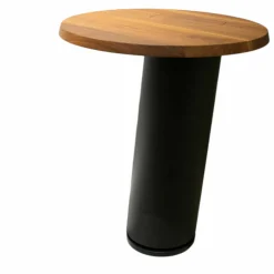 Beistelltisch Loup Groß Platte Nussbaum Fuß Metall Carbon mit Qi Ladefunktion