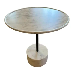 Beistelltisch Marmor Carrara Weiß Stahlgestell Anthrazit