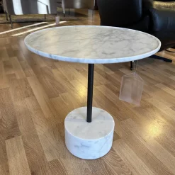 Beistelltisch Marmor Carrara Weiß Stahlgestell Anthrazit