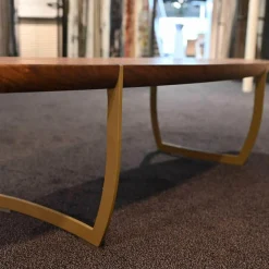 Beistelltisch Massivholz Gestell Gold