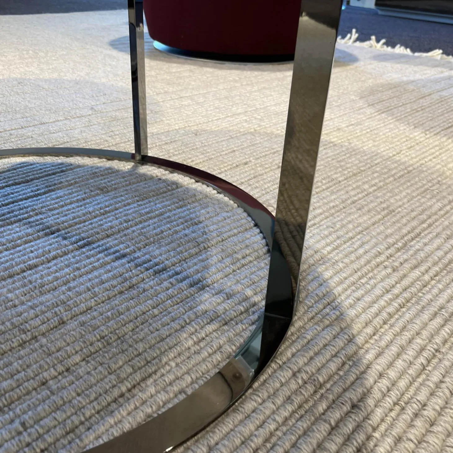 Beistelltisch Mera Durchmesser 60cm Marmor Weiß Gestell Schwarz Verchromt