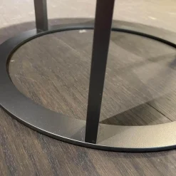 Beistelltisch Mera Tavolino Durchmesser 39cm Platte Mamor Weiß Gestell Nickel Bronzefarben Lackiert