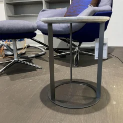 Beistelltisch Mera Tavolino Durchmesser 39cm Platte Mamor Weiß Gestell Nickel Bronzefarben Lackiert