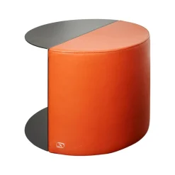 Beistelltisch Nieder 62 Bezug Leder 24 Select 148 Maine Gestell Stahl Schwarz Beschichtet