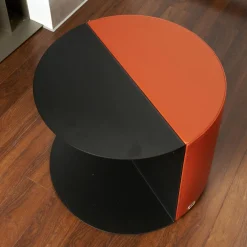 Beistelltisch Nieder 62 Bezug Leder 24 Select 148 Maine Gestell Stahl Schwarz Beschichtet