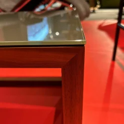 Beistelltisch Note Klein Platte Glas Kaffee Braun Gestell Amerikanischer Nussbaum