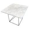 Beistelltisch Pilotis T 7750 Tischplatte S02 Marmor Arabescato Corchia Weiß Grau Geschliffen Gestell Metall Chrom
