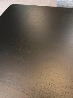 Beistelltisch Pilotis T 7760 Tischplatte Massivholz Eiche Schwarz Dunkel Lackiert Metallgestell Schwarzchrom