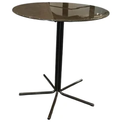 Beistelltisch Rays Platte Stone Grey Marmor Grau Gestell Zinnfarbiges Finish Grau