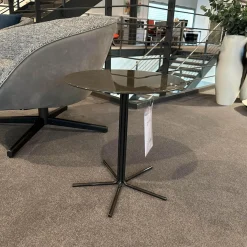 Beistelltisch Rays Platte Stone Grey Marmor Grau Gestell Zinnfarbiges Finish Grau