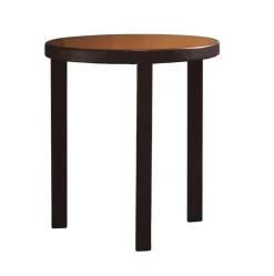 Beistelltisch Riley Ruggine Platte Rost Gestell Leder Nature 04 Di Moro Dunkelbraun