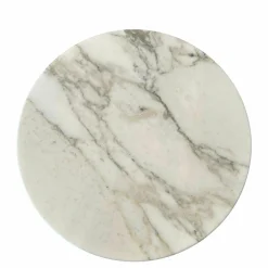 Beistelltisch Ring Platte Marmor Calacatta Gestell Bronzefarbig Glänzend