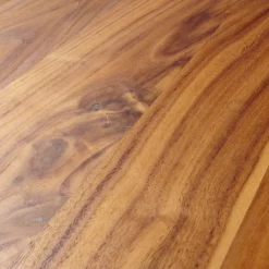 Beistelltisch Sichel Massiv Nussbaum Geölt Platten Mit Profilkante Eisengestell Dunkel Schwarz