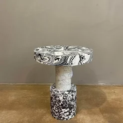 Beistelltisch Siwrl Table Large Marmor Mehrfarbig Weiß Schwarz