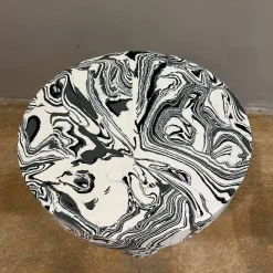 Beistelltisch Siwrl Table Large Marmor Mehrfarbig Weiß Schwarz