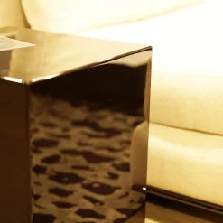 Beistelltisch Solid MDF Glänzend In Farbe Mokka Lackiert