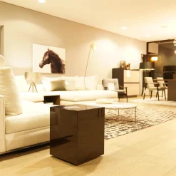 Beistelltisch Solid MDF Glänzend In Farbe Mokka Lackiert