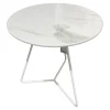 Beistelltisch Steely Mit Rand Keramikplatte Marimi Calacatt Gestell Strukturlack Kristallweiß