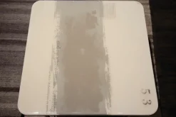 Beistelltisch Table-Au Platte Holz Mit Kunstharz Weiß Hellgrau Gestell Metall