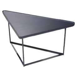 Beistelltisch Torei Esche Schwarz Gebeizt Stahlrahmengestell Mattschwarz Lackiert