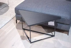 Beistelltisch Torei Esche Schwarz Gebeizt Stahlrahmengestell Mattschwarz Lackiert