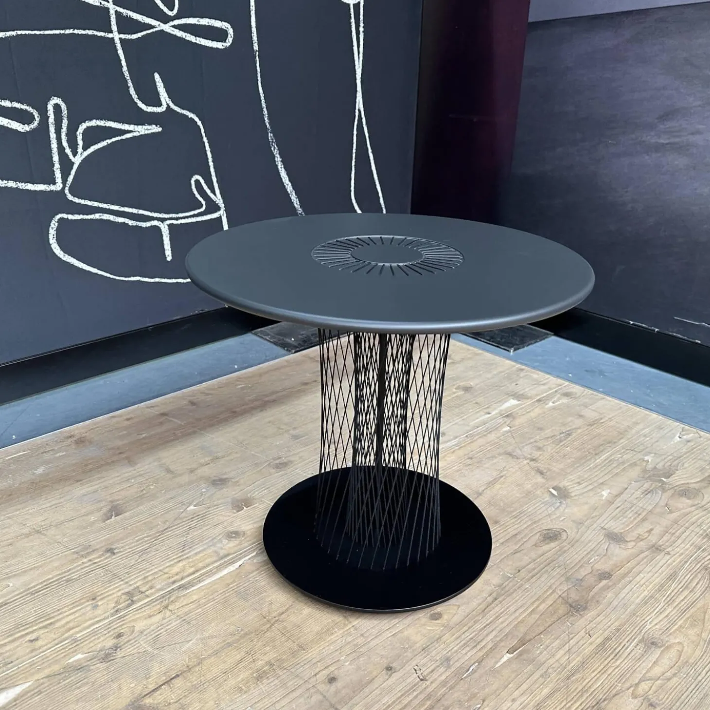 Beistelltisch Vladi Tischplatte 106 Feinstrukturlack Schwarz