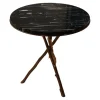 Beistelltisch Westchester Tischplatte Schwarzer Marmor Zweiggestell Metall Mit Gold Finish