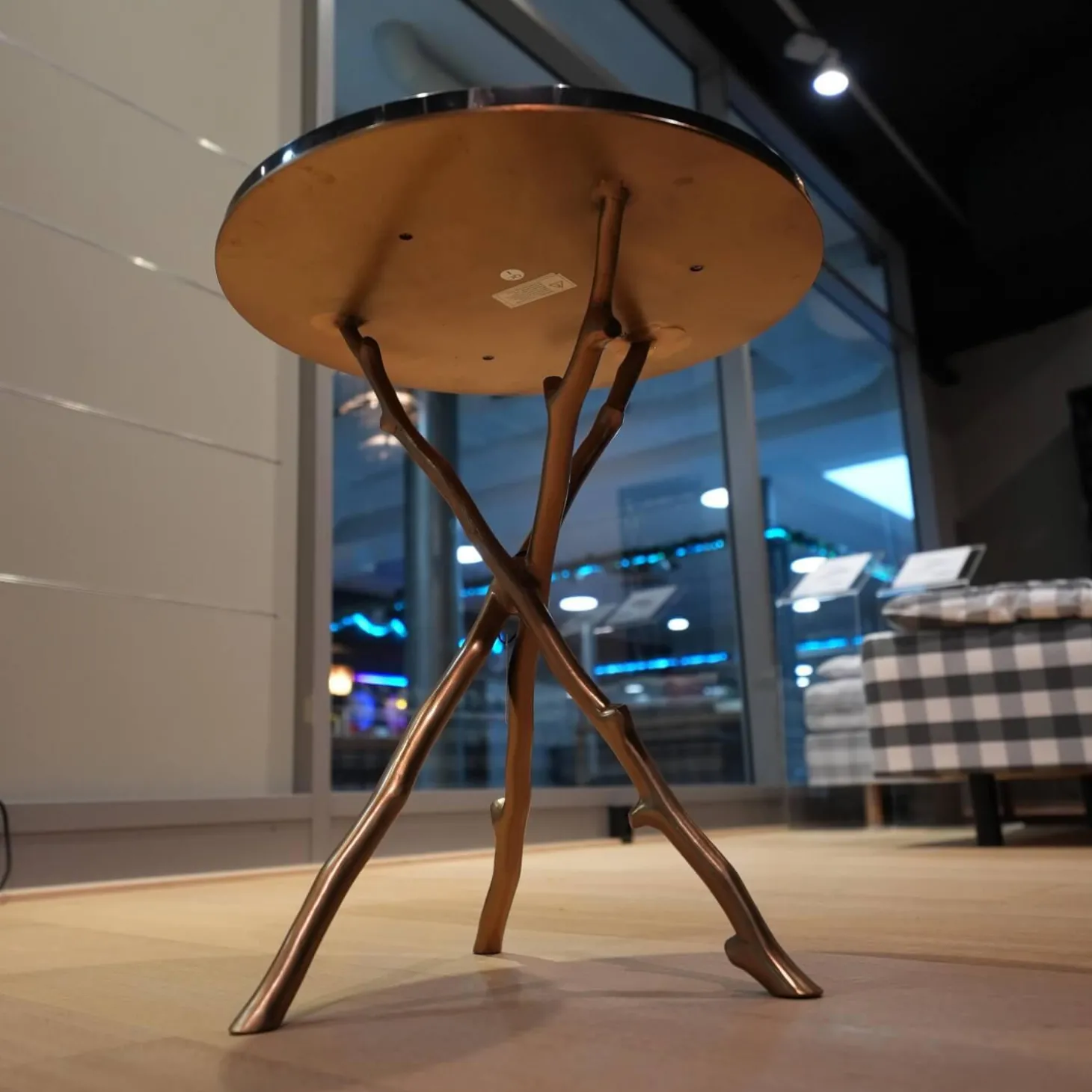 Beistelltisch Westchester Tischplatte Schwarzer Marmor Zweiggestell Metall Mit Gold Finish