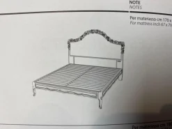 Bett 1996 Finish Ceruse Und Gold Stoff Monte Bianco Silber Weiß Gestell Massivholz Mit Fußbank Und 2 Nachtkommoden Ohne Matratze