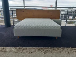 Bett Bezug Stoff Theo Grau Kopfteil Holzpaaneel Mit Matatze Ohne Nachttische