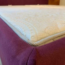 Bett Bohemian Stoff Shadow Prune mit Unterfederung ohne Matratzen