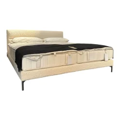 Bett Cleo Origins Complete Stoff 4 Andy 2980 White Weiß Füße Metall Mit 2 Matratzen