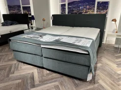 Bett Couture Stoff 8675 Blau mit 2 Matratzen Topper Plaid